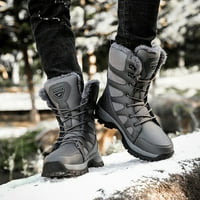 Обувки Модни мъже Зимни вода доказателство Плоска дантела Поддържайте топли снежни ботуши удобни средни ботуши мъже обувки