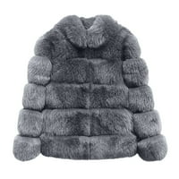 Virmaxy fau fo палто плюшено палто за жени плюс размер зима топла стойка захранва яка плюшено яке палто меко топло пухкаво връхни дрехи черно l