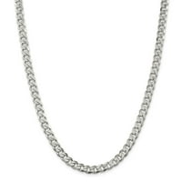 Sterling Silver Diamond Cut Solid Pavé Curb Link Chain W закопчалка на омари - 24