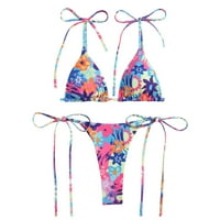 Жени печат бикини бански костюм Push Up Bikini Set два плажни бански бански костюми бански костюми