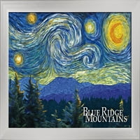 Планини на Blue Ridge - Звездна нощ - произведение на изкуството на фенера