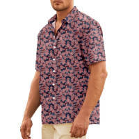 4 юли Мъжки хавайски риза САЩ Национална риза на флаг Графична 3D риза яка плюс размер ежедневно облекло с къс ръкав облекло облекло за облекло