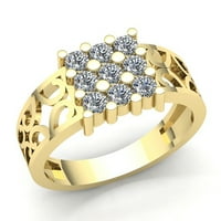 Истински 0.75CTW Кръгло изрязване на диамант мъжки фантастични годежи годишнини пръстен Солидна 18k роза, бяло или жълто злато G Si1