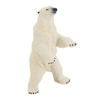 Модел на Cuteam, Model Toy Miniature Polar Bear Shape Добър изработка Ръчно рисувана играчка Фигурка Модел за офис