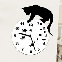Котешки акрилен часовник стен часовник модерен дизайн домашен декор часовник стикер за стена