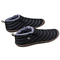 Gomelly дамски мъжки зимни обувки плюшени облицовани педали за багажника върху снежни ботуши Модни ботуши глезени Разходки на открито топли обувки черни 9