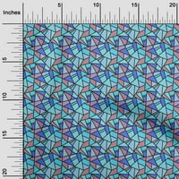 Oneoone Rayon Turquoise Blue Fabric Geometric Quilting Consusties Print Sheing Fabric до двора