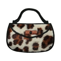 Размита леопардова печат за чанта за чанта за модна бродирана желязо на апликация