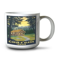 FL Oz Oz Ceramic Mug, Coeur d'Alene, Айдахо, каюта в гори, съдомиялна машина и микровълнова сейф