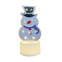 Коледен център със светлини Декоративно осветление, наподобяващо свещи 2D Топър орнамент декор за домашна трапезарна маса черна шапка снежен човек