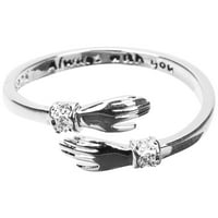 Ръчна прегръдка пръстен жените сватбена лента за годеж отворен регулируем пръстен уникален подарък за рожден ден