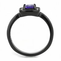 Черни дамски пръстен anillo para mujer y ninos unis kids kids от неръждаема стомана пръстен с AAA клас CZ в танзанит