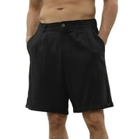 Мъжки памучни бельо късометражни панталони еластични талия небрежни разхлабени плажове Класически летни къси панталони с копчета
