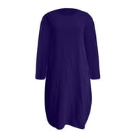 Рокли за жени himiway дамски джобен рокля рокля дами шия ежедневни върхове рокля плюс размер лилаво 4xl