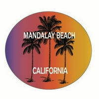 Mandalay Beach California Trendy Souvenir Oval Decal
