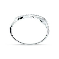 Сребрен сребърен диамантен безкраен пръстен cttw