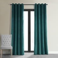 Подпис Everglade Teal Grommet Blackout Velvet завеса, Everglade Teal, 50W 120L